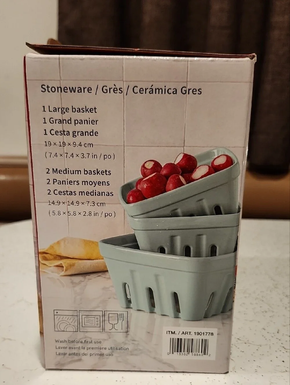 Mint Multipurpose Kitchen Baskets - 3 Pack